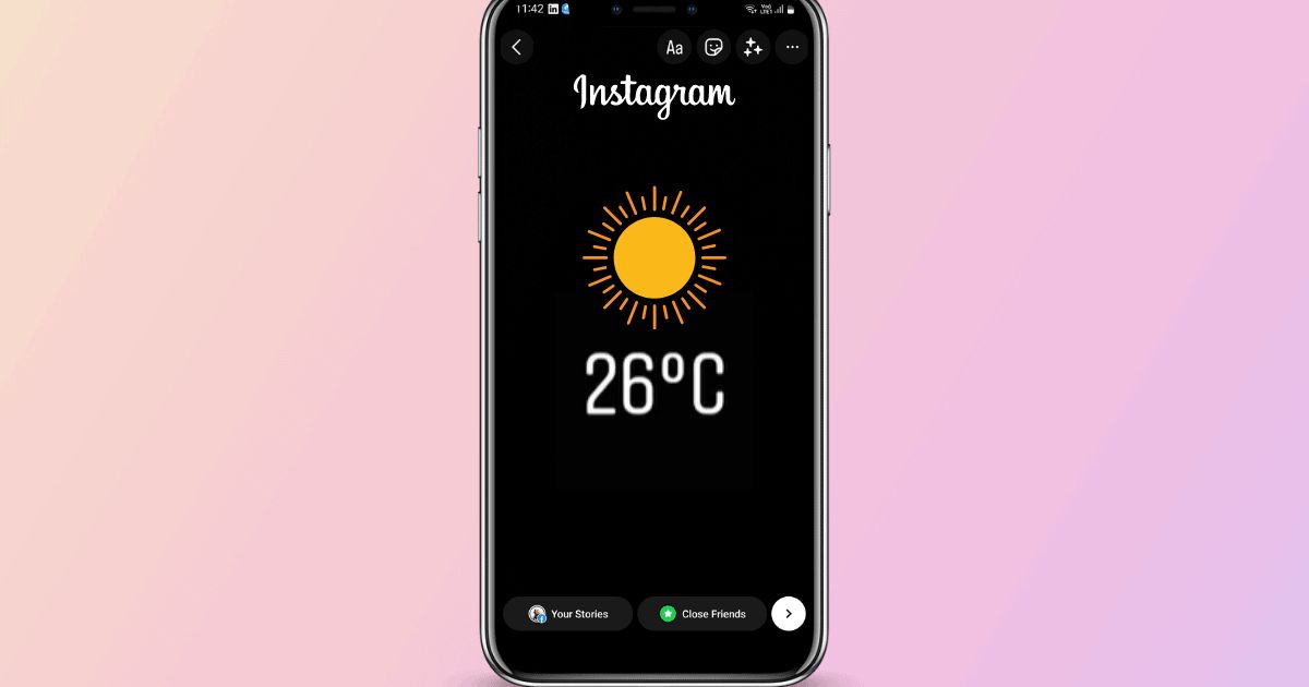 Adding the Temperature Sticker to Your Instagram Story