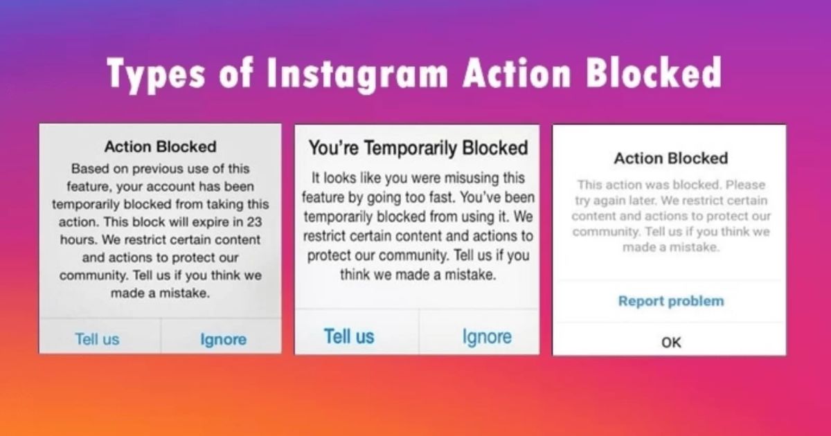 Types of Instagram Action Blocks